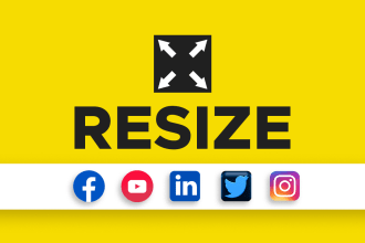resize image logo for facebook, youtube, twitter cover