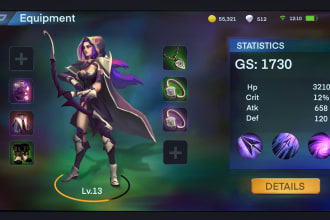 create game graphics design and UI