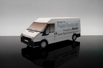 make a papercraft delivery van with your logo on it