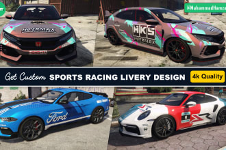 design custom racing sports livery for fivem vehicle