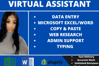 do data entry, admin, virtual assistant, web research