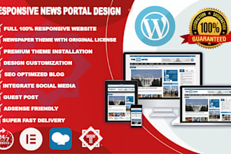 develop and design blog and newspaper website by wordpress