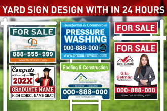 design yard sign, lawn sign, bandit sign, sign board and signage design