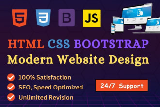 design a responsive website with HTML CSS bootstrap and js