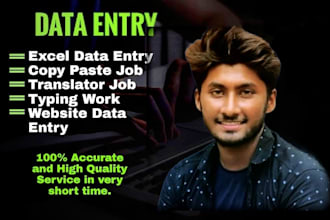 do data entry in very short time professional english transcriber