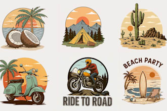do vintage and retro style t shirt design, badge and logo