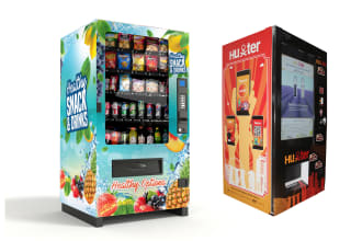 make awesome vending machine wrap design or trade booth