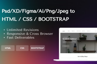 convert figma UI to HTML CSS bootstrap responsive website