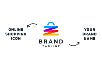 put your brand name under this online shopping logo design