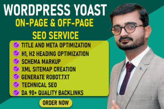 do complete wordpress yoast on page SEO and off page service