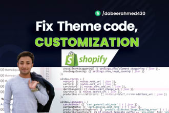 do shopify store customization, edit or fix theme