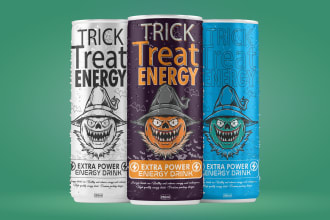 make premium energy drink, label artwork and soda label