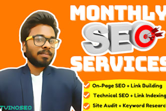 do complete monthly SEO package for google top ranking