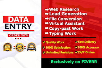 create, data entry, lead generation, copy past