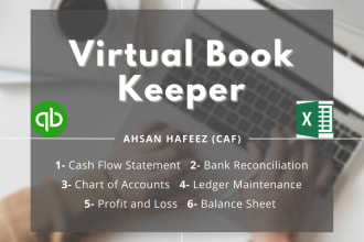 be your virtual accountant and bookkeeper using quickbooks and ms excel