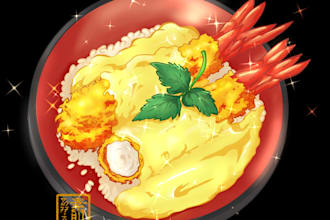 drawing food illustration anime style