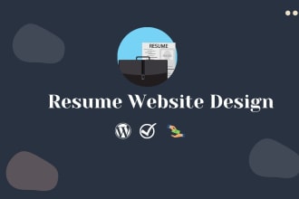 create wordpress resume website or portfolio site rapidly