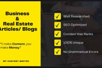 write quality business and real estate SEO articles