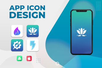do flat app icon design, mobile app icon, and website icon
