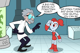 draw a cool cartoon  character or caricature for your project