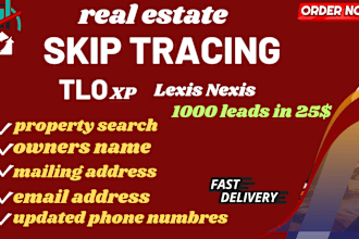 do real estate skip tracing and llc skip tracing in bulk