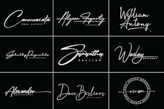 do handwritten calligraphy initial elegant signature logo