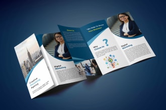 design flyer, bi fold, tri fold and multi page brochure