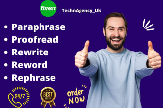 manually edit, paraphrase, proofread, rewrite, rephrase, reword your content