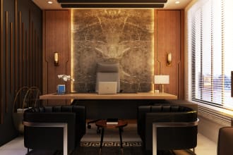 design 3d interior of home office