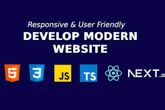 develop website with HTML CSS react and next js