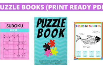 design kdp workbook, maze, word search, sudoku, dots and boxes, coloring book