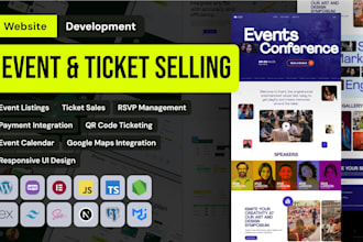 create wedding event planning, ticket selling, and party rental sites