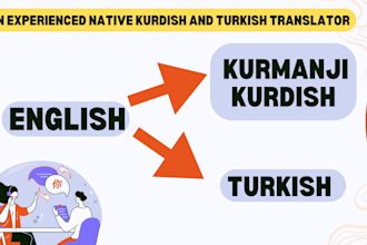 do all kinds of translation work from english to kurdish kurmanji and turkish