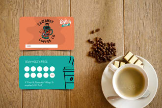 design modern food, restaurant menu and coffee loyalty card