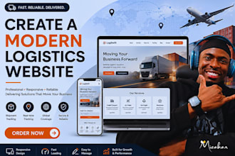 design a modern logistics, trucking or moving company wordpress website