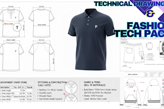 design a professional fashion tech pack for manufacturing