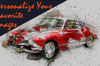 do a realistic custom watercolor style car portrait, vehicle oil painting draw