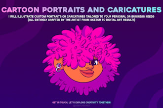 illustrate custom cartoon portraits and caricatures