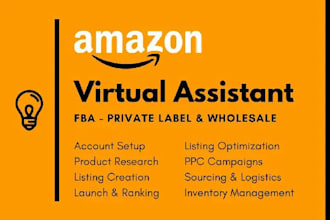 be your expert amazon fba virtual assistant and  pl va