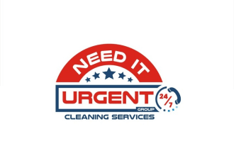 design customised logo for urgent cleaning services with visible urgency symbol