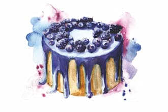 create amazing watercolor food illustrations