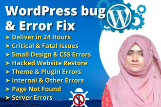 fix wordpress bugs and resolve wordpress issues within hours