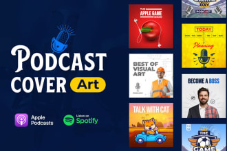 design modern podcast cover artwork logo for you