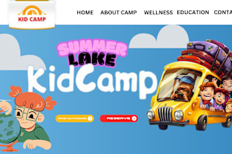 design kindergarten, daycare and preschool website childcare website