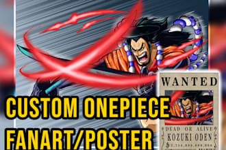 draw your custom one piece bounty poster and fan arts