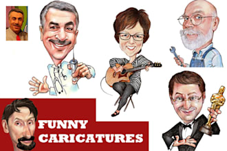draw a funny  caricature from photo