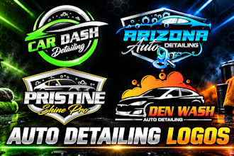 make unique auto detailing, car wash, and mobile detailing logo