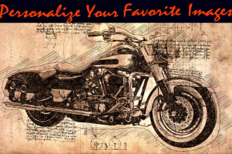 do a realistic custom watercolor style motorcycle portrait, vehicle oil painting