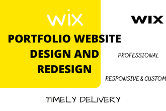 design and redesign a custom wix portfolio website