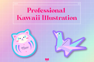 create a professional kawaii illustration
